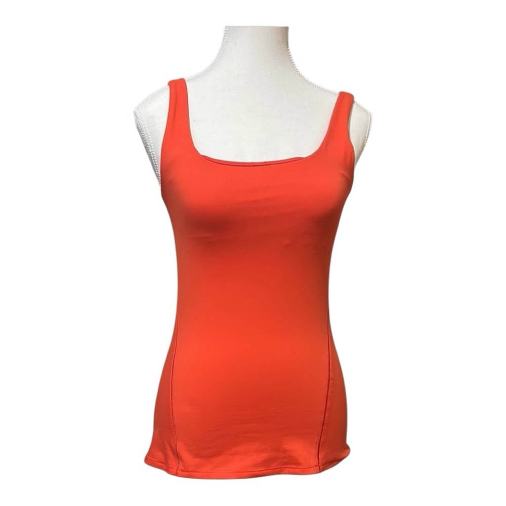 Lululemon Athletica Orange Fitted Tank Top
